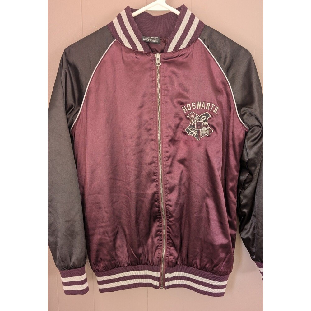 Harry Potter Jacket Women XS  Purple Satin Bomber Letterman Varsity Hogwarts